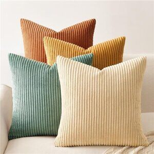 Decorative Throw Pillow Covers Cushion Cases, Set of 4 Soft Velvet (18x18)